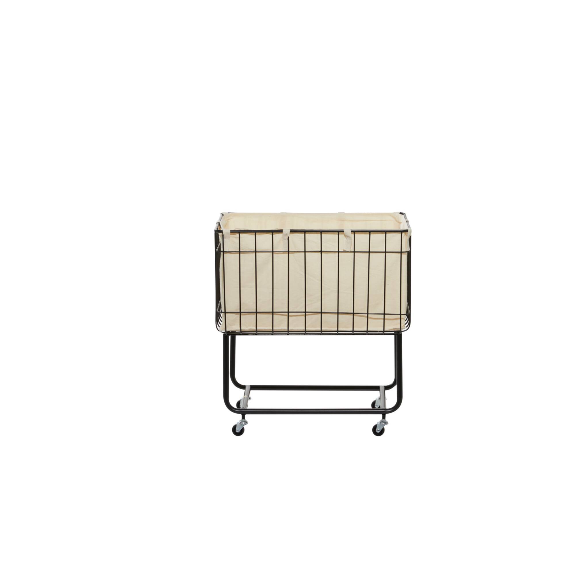 Black Contemporary Metal Storage Cart